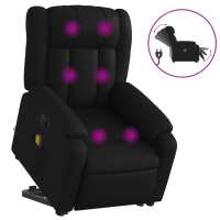 vidaXL Sillón de masaje elevable eléctrico cuero sintético Negro, Crema, Marrón Sillon Dormitorio Sillon Comodos Silla Relax Sillón Sofá - details 3