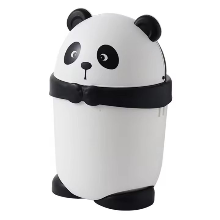 Pequeño contenedor para habitación de niños, cesta de basura de cocina con forma de Animal, organizador alto de botas de tocador, plástico para niños - 1