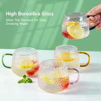 Taza De Café Con Patrón De Martillo 400ml Vidrio Resistente Al Calor Con Asa Para Bebidas Como Jugo Y Té Uso Doméstico Y Fiesta - details 0