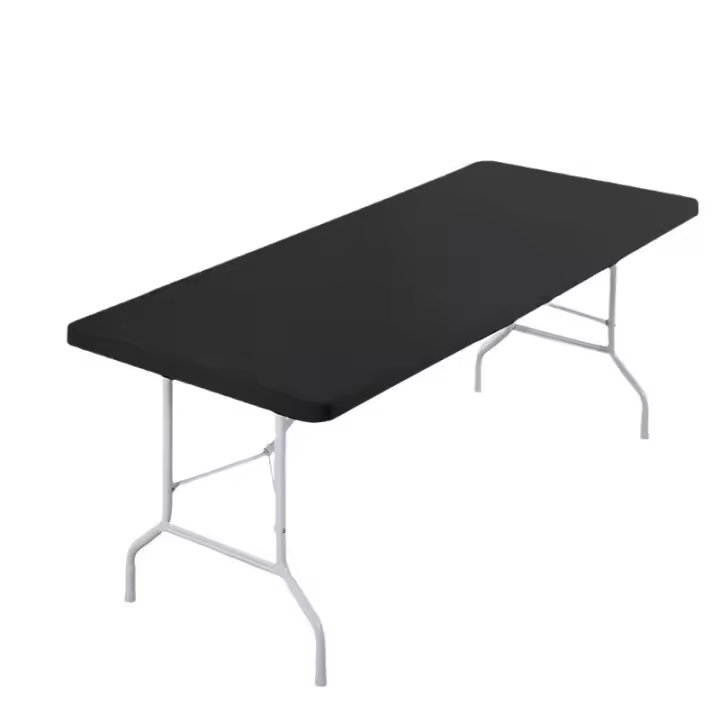 Mantel Rectangular Lavable Para Fiestas Al Aire Libre Y Camping Tamaño 4ft/6ft Elástico Y Ajustable De Poliéster/Celulosa Para El Hogar - 1