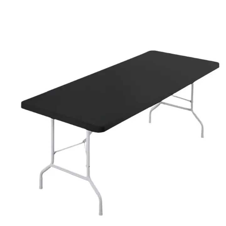 Mantel Rectangular Lavable Para Fiestas Al Aire Libre Y Camping Tamaño 4ft/6ft Elástico Y Ajustable De Poliéster/Celulosa Para El Hogar - 1