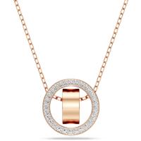 Collar con colgante circular de Dextera de Oro Rosa, anillos de Plata, collar de Piedra de circón transparente, joyería de uso Diario para Mujer - details 0