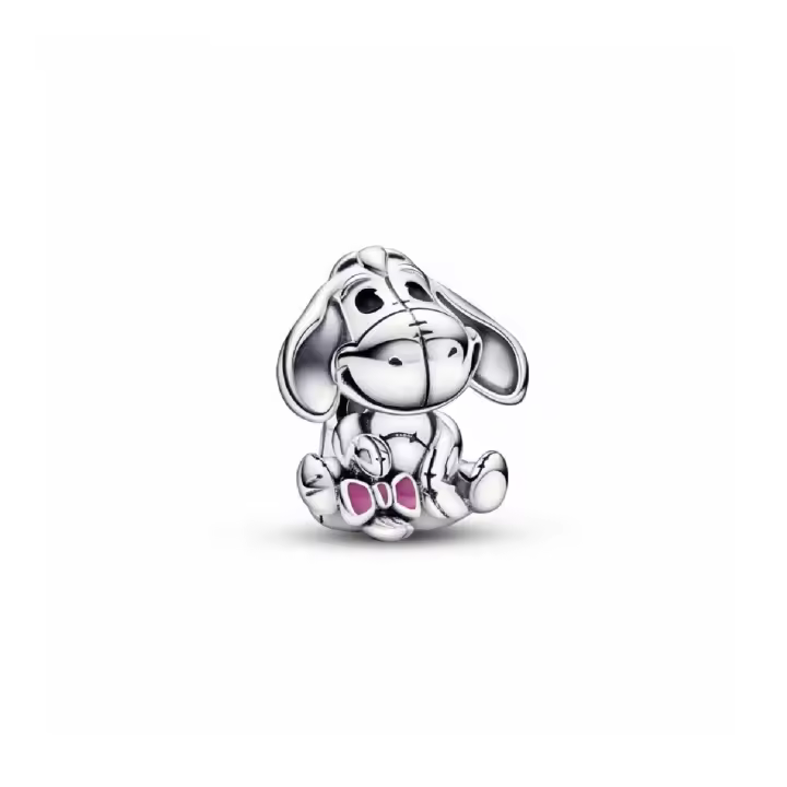 PANDORA Encanto Disney X Pandora 792209C01 Igor Winnie The Pooh Plata de Ley 925 Esmaltes Rosas y Negro - 1