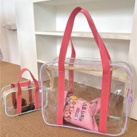Bolso De Hombro Grande En Color Crema Para La Playa Y La Piscina Bolso De Almacenamiento Transparente De PVC Para Guardar Ropa Y Artículos De Baño - details 1