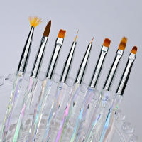 Set De 8 Brochas De Uñas Aurora Para Arte De Uñas Y Acrílico UV Gel Pintura Dibujo Flores/Líneas Brochas De Extensión Fototerapia Carving - details 2