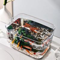 Tanque De Acuario Pequeño Transparente De Plástico Explosión-Resistente Para Plantas Y Pequeños Peces Tanque PET Para El Otoño - details 5