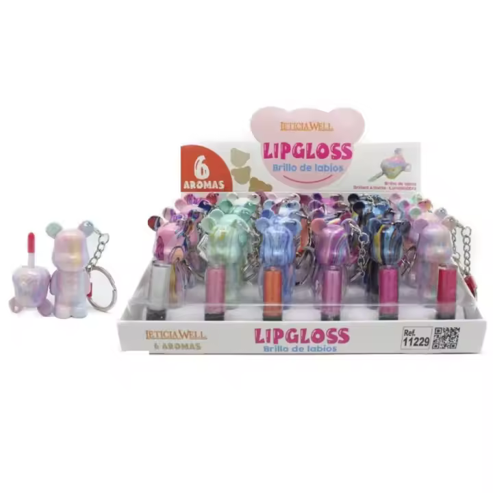 LETICIA WELL Brillo labial Osito con llavero Pack 6 unidades (SIN EXPOSITOR) - 1