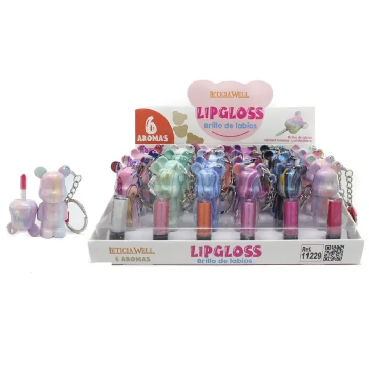 LETICIA WELL Brillo labial Osito con llavero Pack 6 unidades (SIN EXPOSITOR) - 1