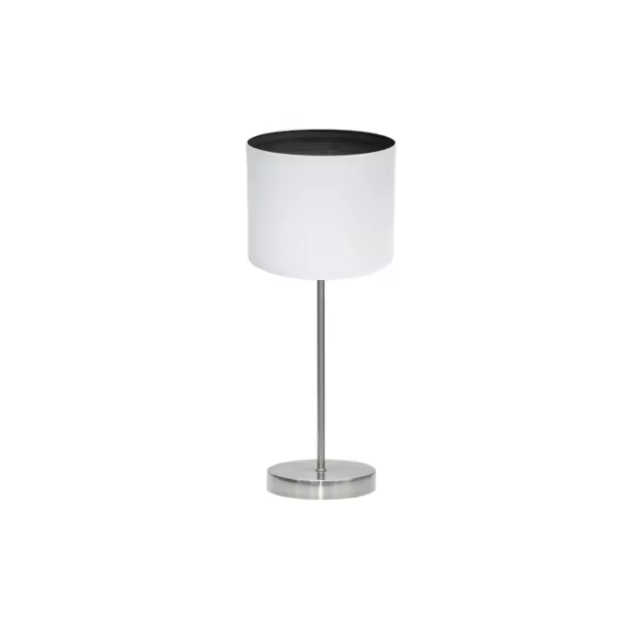 Fabrilamp - Sobremesa Tatiana 1xe14 Niquel/blanco-mad.Negra 42x17x17 Cm - 1