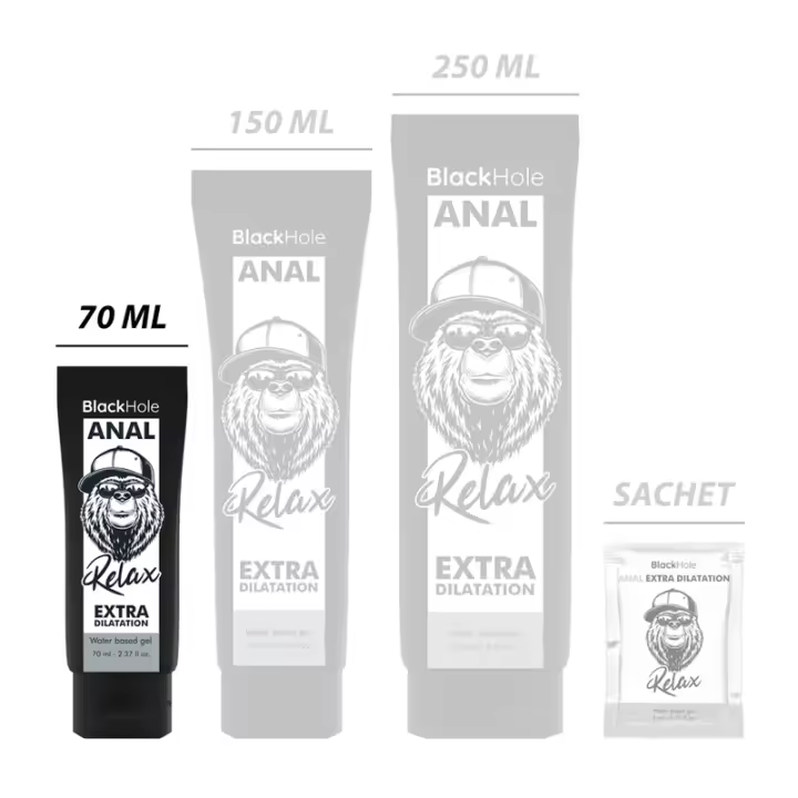 LUBRICANTE DE GEL BASE AGUA DILATACION ANAL BLACK HOLE 70/150/250 ML - 1