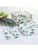Papel De Tela De Perforación Verde Con Hojas Botánicas Para Empaquetar Regalos Fiesta De Cumpleaños Festivales 10 Hojas Por Pieza - details 3