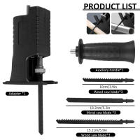 Adaptador De Sierra Recíproca Para Taladro Eléctrico 9 Piezas Para Corte De Madera Metal Plástico Convertidor De Taladro Eléctrico Herramienta Modificada Para Carpintero - details 3