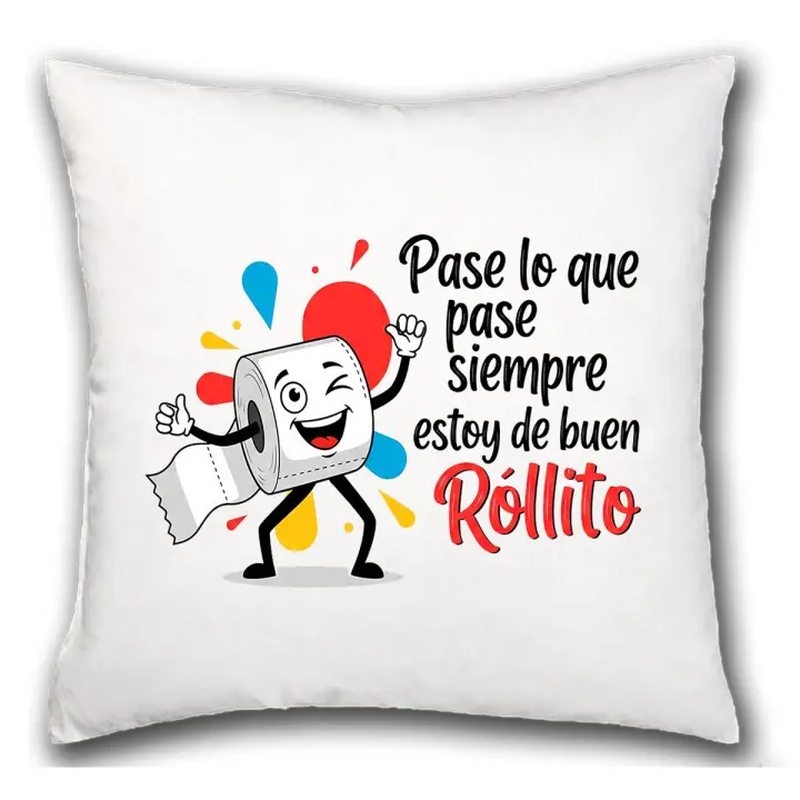 MERCHANDMANIA Cojín frase graciosa buen rollo positivo alegria hogar comodo cussion - 1