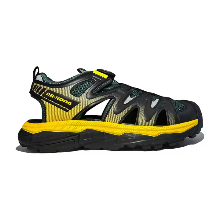 DUNNE BRAND DR KONG Sandalias 003 Niño/Niña - Negro y Amarillo, Anatómicas, Ligeras, Antideslizantes, Cierre Fácil - 1