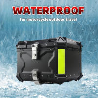 Caja superior de motocicleta de 55L,65L, aleación de aluminio, maletero de motocicleta, caja para casco, caja trasera impermeable para motocicleta, Estuches de almacenamiento de equipaje - details 2