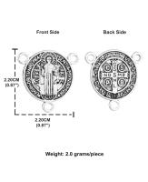 10Pcs Centros De Rosario De Metal Con San Benito Para Exorcismo Accesorios DIY CSPB Medal Connector Para Joyería Católica - details 0