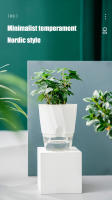 Maceta Hidroponía Automática Transparente Doble Capa De Plástico Para Oficina Maceta Self Watering Para Plantas Y Flores - details 2