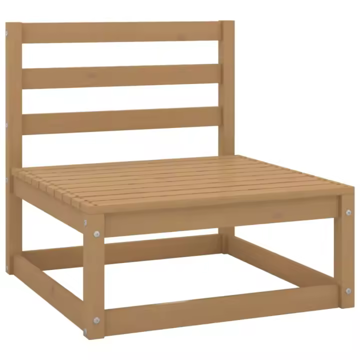 vidaXL Sofá central de jardín 2 pzas cojines madera pino maciza Marrón, Blanco, Gris Conjunto Terraza Muebles Jardín Exterior Juego de Muebles de jardín Mueble Jardín Exterior Muebles de Salon Exterior - 1