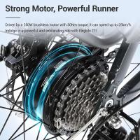 Eleglide T1 Bicicleta eléctrica de trekking con neumáticos de 27,5 pulgadas, batería de 36V 13Ah, motor de 250W, Shimano 7 velocidades, velocidad máxima de 25 km/h, alcance máximo de 100 km, resistente al agua IPX4, freno de disco dual - details 7