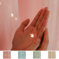 Cortinas De Ventana Doble Capa Para Niñas Y Niños Con Estilo Nórdico Estrella Negra Acolchadas Para Dormitorio Decoración De Puerta - details 0