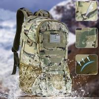 Mochila De Viaje Grande Impermeable Para Caza Y Camping Con Capacidad De 20-35 Litros Diseño De Camuflaje Mochila Deportiva Transversal Para Exteriores Con Manija Y Sistema De Carretel Unisex - details 1