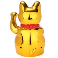 Figura Clásica De Gato Bendecido En Oro Con Brazo Moviéndose Para Atracción De Riqueza Decoración De Hogar Y Hotel Feng Shui - details 3