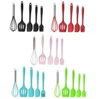 LUTODY - Juego kit de espátulas de silicona antiadherente y resistente al calor 5 piezas para cocinar en olla, sartén y batir alimentos - details 0
