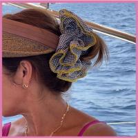 Scrunchies Pequeñas Para Mujer Diseño Veraniego Cuatro Capas Rayadas Algodón Puro Borde Extra Grande Lazo Para Cabello - details 2