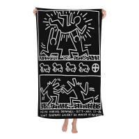 Toalla De Playa Microfibra Colorida De Keith Haring Toalla Rápida Para Piscina Viajes Y Gimnasio Absorbente Y Suave Tamaño 76x182 Cm - details 8
