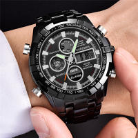 Reloj De Pulsera Dual Tiempo CURDDEN Para Hombre Con Correa De Aleación Multi-función Cronógrafo Estilo Casual Y Moda Negro - details 1
