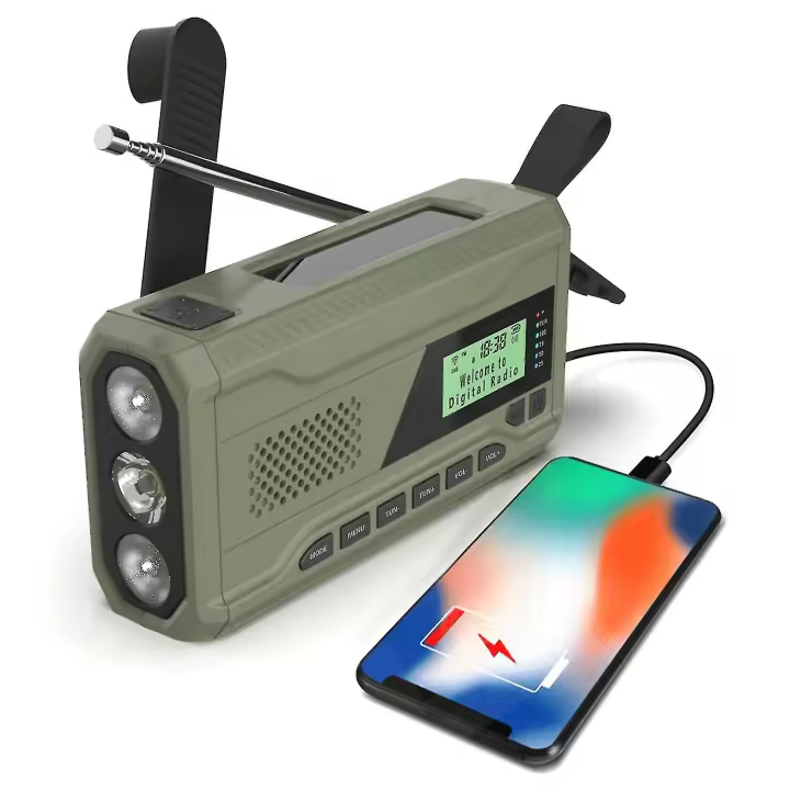 Portable Dab/fm Radio, 4000mah Dynamo Solar Radio, Solar Crank Radio, Survival Solar Radio Dab Radio Usb Charger With Emergency Sos Alarm, Alarm Clock - 1