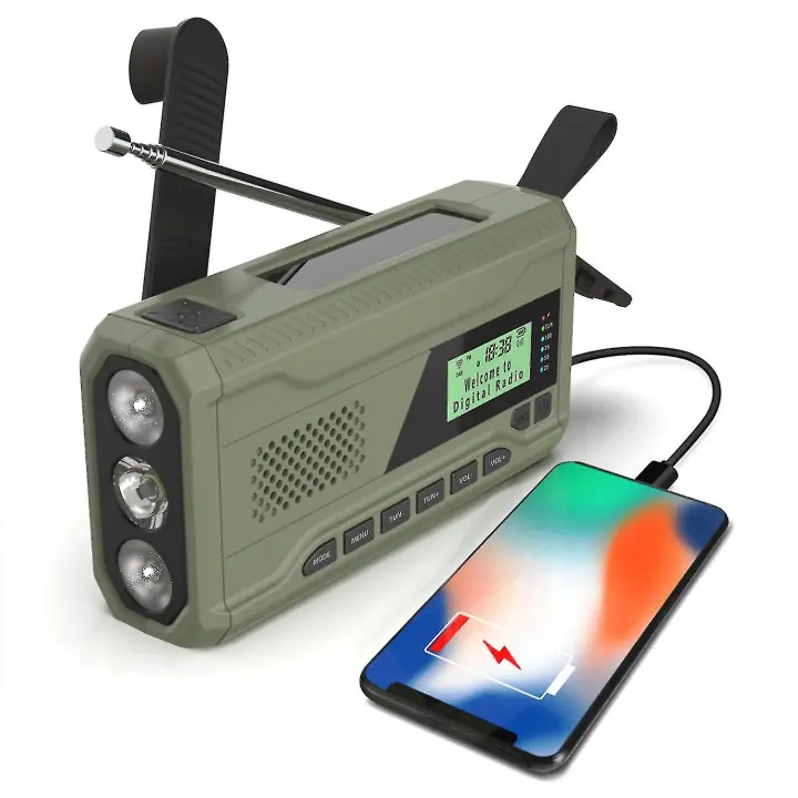 Portable Dab/fm Radio, 4000mah Dynamo Solar Radio, Solar Crank Radio, Survival Solar Radio Dab Radio Usb Charger With Emergency Sos Alarm, Alarm Clock - 1