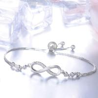 Piezas Infinity Symbol Pulsera para Mujer con Tobillo Pulsera con eslabón de Cadena con Brazalete Pulseras asociadas con Plata y Oro Rosa - details 2