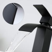 Grifo de lavabo negro-grifo mezclador de baño-grifo de cascada para lavabo sólido-grifos de calidad estupenda (negro) - details 2