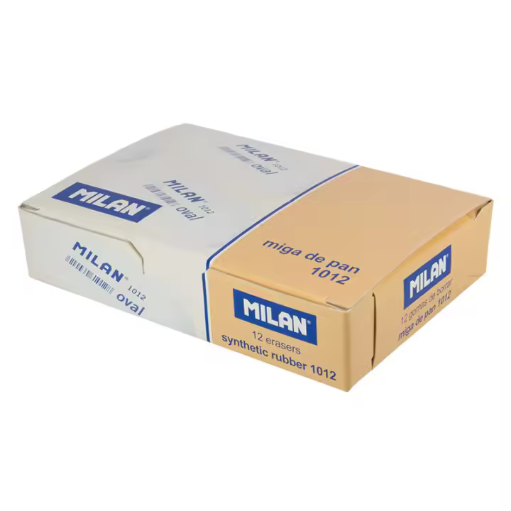 MILAN CMM1012 - Caja de 12 Gomas de Borrar Miga de Pan Ovalada Serie 1012 - 1