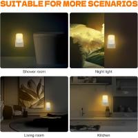 Juego De 1/2 Luces Nocturnas LED Inteligentes Mini Luz Blanca Cálida Ajustable Sensor De Luz Plug-In Para Dormitorio Baño Cocina - details 8