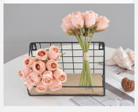 Bouquet De Rosas Rosa De 24CM Decoración Para El Hogar Propiedades Fotográficas Guía De Carretera Para Boda Flores Artificiales - details 2