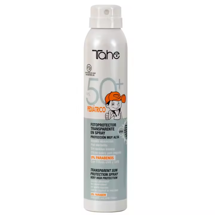 Tahe Sun Protect Fotoprotector solar transparente en spray pediátrico con Factor de Protección Solar 50+, 250 ml - 1