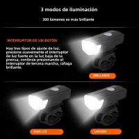 MTB bicicleta luces LED USB recargable impermeable montaña luz advertencia ciclismo faro Accesorios - details 2