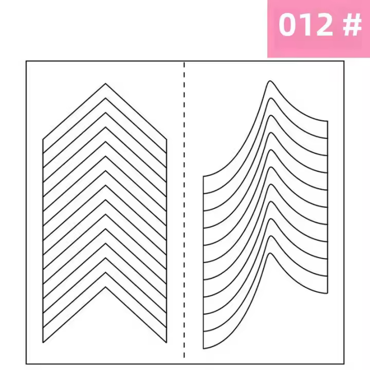 2pcs Adornos De Uñas Para Manicura Francesa Pegatinas De Arte De Uñas Con Guías De Borde Forma Para Decoración DIY Pack De 2 Hojas - 1