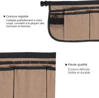 Cinturón de herramientas de jardinería con 13 bolsillos Impermeable 600D Oxford Cinturón Bolsa Delantal Cinturón de herramientas de jardín ajustable para mujeres y hombres Jardinero (Marrón-Estilo C) - details 2