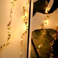 Cadena De Luces LED De 20 LEDs Pequeñas Hojas Doradas 2M Para Decoración De Boda Fiesta Navidad DIY Con Alambre De Cobre Potenciado Por Batería - details 2