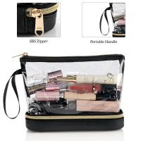 Bolsa de cosméticos transparente, multifuncional, de gran capacidad, de PVC, para guardar cosméticos, portátil, de viaje, con separación de ropa seca y húmeda. - details 5