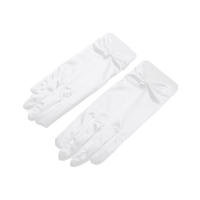 Guantes De Boda Elegantes Para Novia Con Lazo Accesorios De Boda Para Damas Guantes De Noche Formales De Encaje Rayón Talla Única - details 5