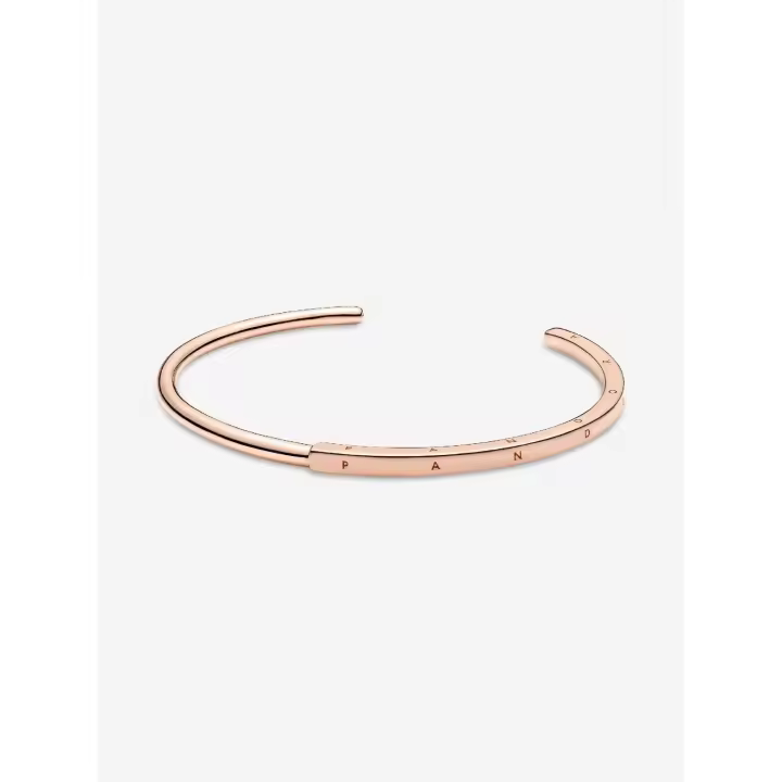 Pandora Signature ID - Baño de Oro Rosa de 14 K Pandora - Pulsera Abierta - 1