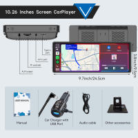 Reproductor MP5 Portátil De 10.26 Pulgadas Con Carplay Y Android Auto Pantalla Táctil BT Inalámbrico Radio Para Coche Soporte WiFi Y Control De Volante - details 1