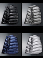 Chaleco De Algodón Grueso Para Hombres Moda Otoño/Invierno 2024 Estilo Casual Cuello Erguido Brillante Tamaño Grande Con Bolsillos Y Cierre De Cremallera - details 5