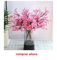 7 Ramas De Flores Artificiales Con Hierba Plástica Para Decoración De Boda Hogar Jardín Vaso Fotografía Interior Bonsái Plantas Falsas - details 6