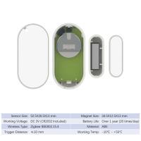 Sensor De Puerta Y Ventana Zigbee Tuya Alarma Antirrobo Para Seguridad Del Hogar Compatible Con Alexa Google Home Smart Life - details 4