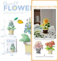 Juego De Construcción De Micro Bloques De Flores DIY Set De Decoración De Escritorio Para Niños Juguetes De Artesanía De Plástico Unisex - details 3